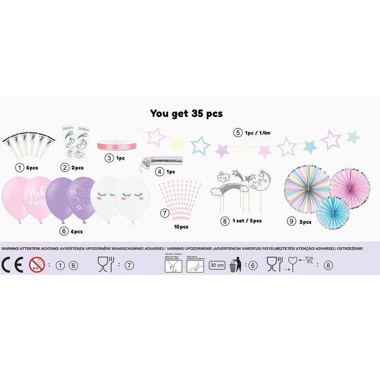 Einhorn Party Set für Kinder Geburtstag 35-tlg. Tischdeko Party-Deko Einhorn Party Set Kinder Geburtstag 35-tlg. Tischdeko SALE Party-Deko Unicorn-Party Mädchen Kindergeburtstag Fasching Karneval Mottoparty