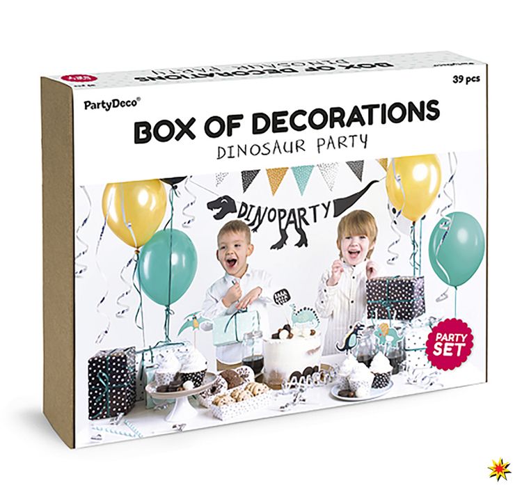 Party Set Dinosaurier Kinder Geburtstag Dekoration 39-tlg. Party Set Dinosaurier Kinder Geburtstag Dekoration 39-tlg. T-Rex Dino Deko Luftballon Kuchendeko Luftschlange Girlande Mottoparty