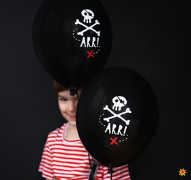Party-Set Kinder Geburtstag Pirat Deko Luftballons, 72-tlg. deluxe Kindergeburtstag Mottoparty Kinderfasching