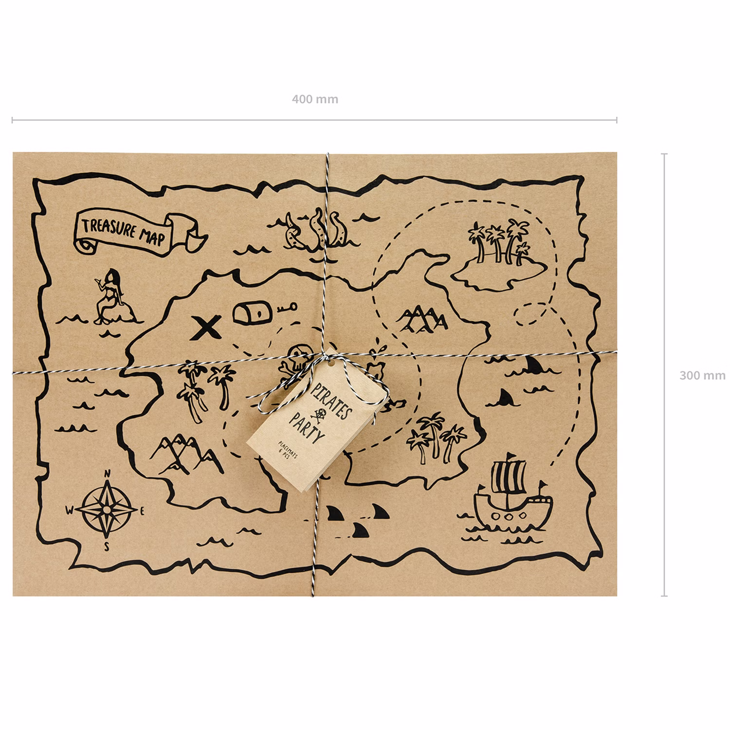 Piratenkarte Platz-Set 40 x 30 cm Party-Deko Kindergeburtstag 6 Stück Party-Zubehör Tischdeko Fasching Karneval Mottoparty Piratenkarte Platz-Set 40 x 30 cm Party-Deko Kindergeburtstag 6 Stück Party-Zubehör Tischdeko Fasching Karneval Mottoparty