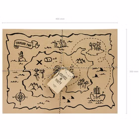 Piratenkarte Platz-Set 40 x 30 cm Party-Deko Kindergeburtstag 6 Stück Party-Zubehör Tischdeko Fasching Karneval Mottoparty