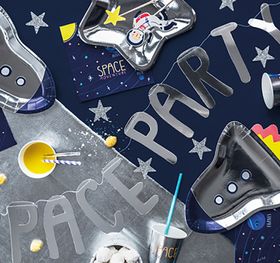 Party-Set Kinder Geburtstag Astronaut Weltraum Deko Luftballons, 70-tlg. Kindergeburtstag Mottoparty Kinderfasching Galaxie