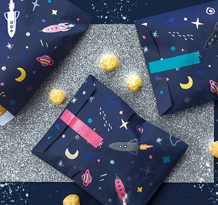 Party-Set Kinder Geburtstag Astronaut Weltraum Deko Luftballons, 71-tlg. Kindergeburtstag Mottoparty Kinderfasching Galaxie