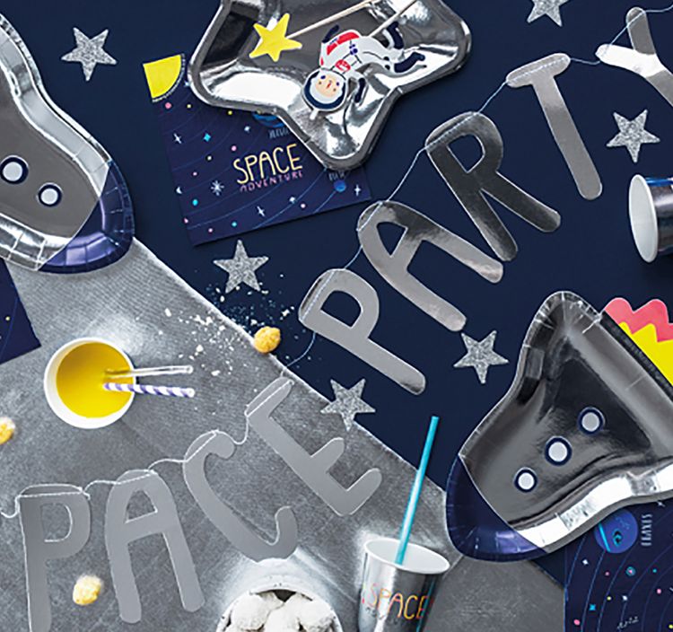 Party-Set Kinder Geburtstag Astronaut Weltraum Deko Luftballons, 70-tlg. Kindergeburtstag Mottoparty Kinderfasching Galaxie