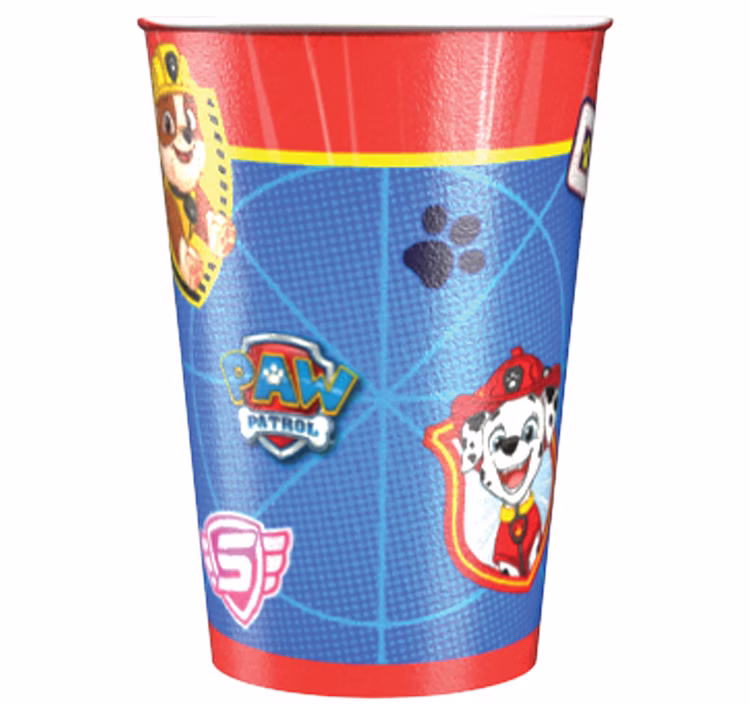 Paw Patrol Becher 8er-Set Partybecher Hunde Geburtstag 250 ml Party-Deko Party-Zubehör Kindergeburtstag Mottoparty Blau-Roter Pappbecher mit Paw Patrol-Motiv.