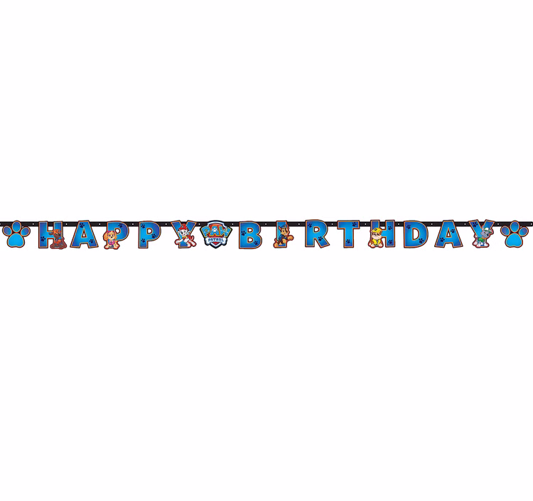 Paw Patrol Geburtstagskette Happy Birthday 180 x 14 cm Party-Deko Geburtstag Party-Zubehör Paw Patrol Geburtstagskette 180 x 14 cm.
