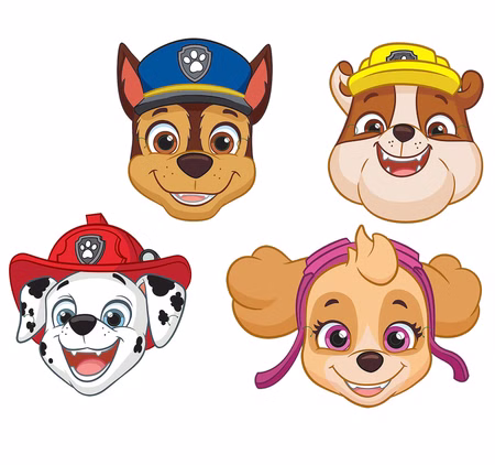 Paw Patrol Masken 8er-Set Hunde Party-Masken Kindergeburtstag SALE Party-Deko Geburtstag Mottoparty Paw Patrol Masken 8er-Set für Kinder.