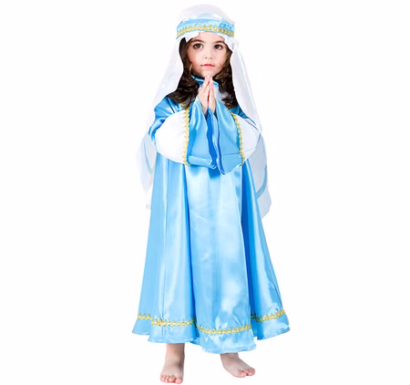 Maria Kostüm Krippenspiel Weihnachten für Kinder Gr. 116-128 Kleid blau Orient Gewand Fasching Karneval Mottoparty Maria Kostüm Krippenspiel Weihnachten für Kinder Gr. 116-128 Kleid blau Orient Gewand Fasching Karneval Mottoparty