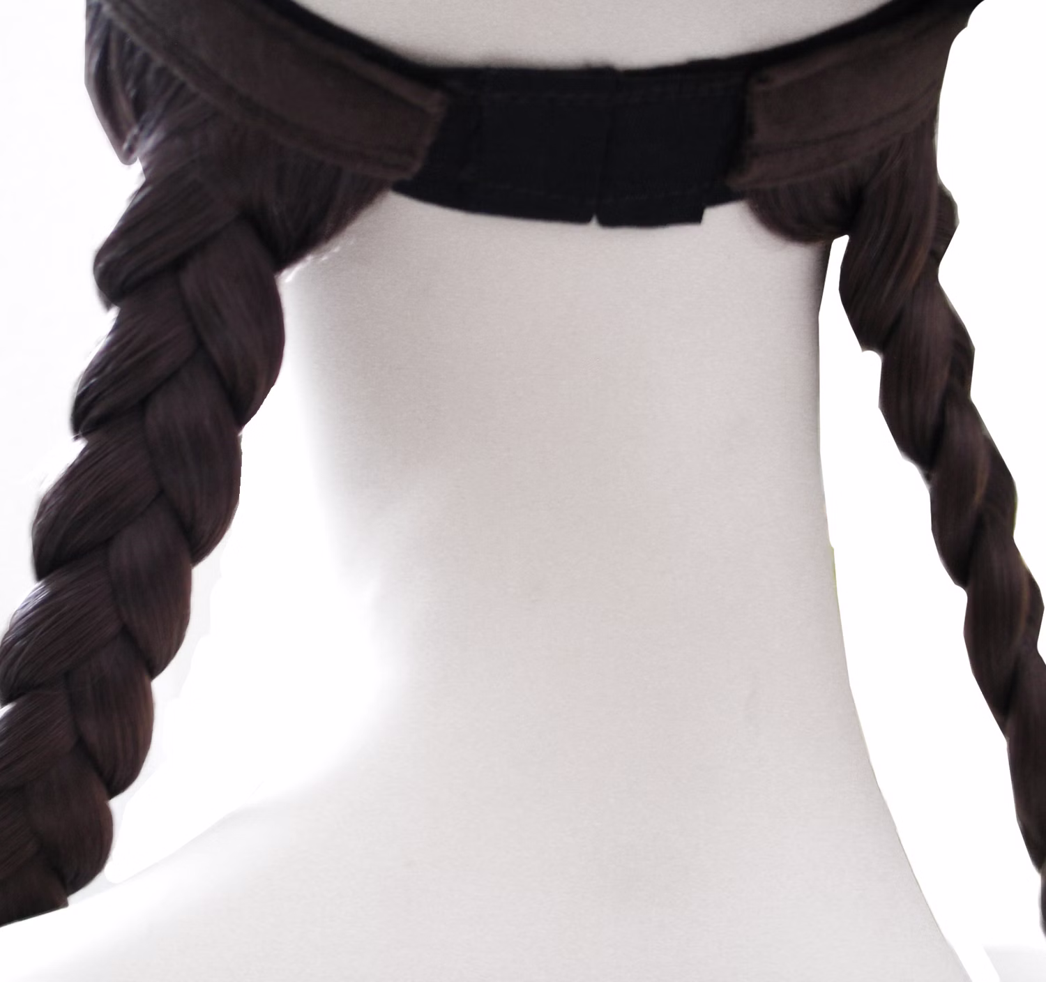 Zopf Perücke mit geflochtenen Zöpfen Braun 54 cm lang für Erwachsene Kostüm-Zubehör Fasching Karneval Mottoparty Zopf Perücke mit geflochtenen Zöpfen Braun von Hinten