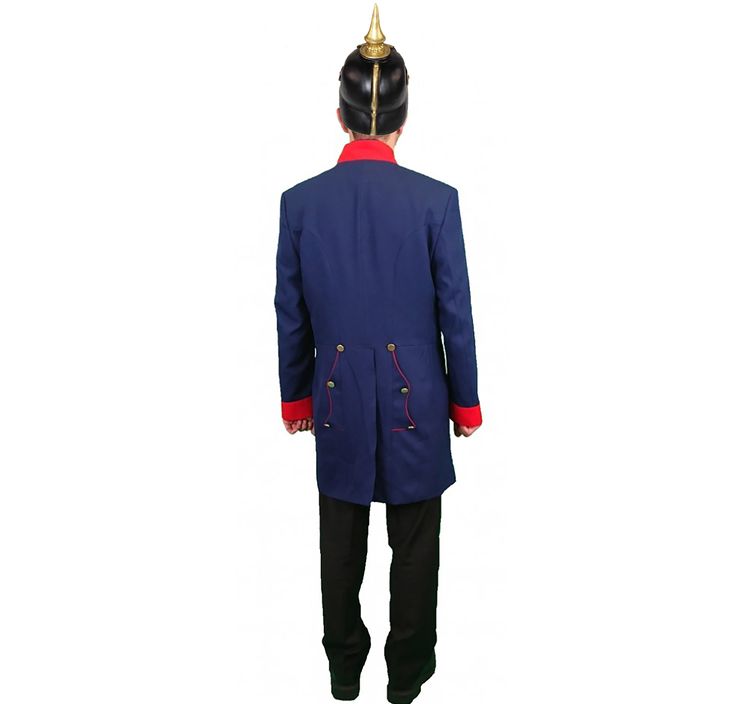 Preußen Kostüm Kaiser Wilhelm mit Pickelhaube deluxe für Herren Preußen Kostüm Kaiser Wilhelm mit Pickelhaube deluxe für Herren Gr. 52-58 blau Fasching Karneval Mottoparty