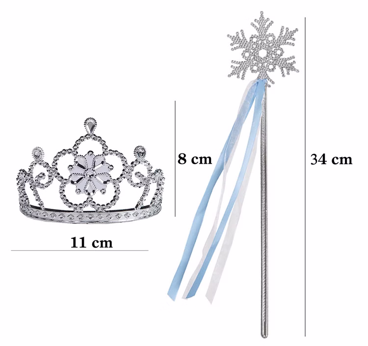 Eiskönigin Elsa Diadem und Zauberstab Eisprinzessin für Kinder Kostüm-Zubehör Fasching Karneval Mottoparty Kindergeburtstag Eiskönigin Elsa Diadem und Zauberstab Eisprinzessin für Kinder Kostüm-Zubehör Fasching Karneval Mottoparty Kindergeburtstag