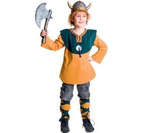 Wikinger Kostüm Wecky mit Helm deluxe für Kinder Gr. 116-152 Fasching Karneval Mottoparty Kinderfasching