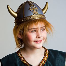 Wikinger Kostüm Wecky mit Helm deluxe für Kinder Gr. 116-152 Fasching Karneval Mottoparty Kinderfasching