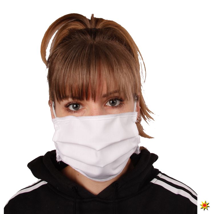 Mundmaske und Textilstifte zum Bemalen | Behelfsmaske mit Stiften