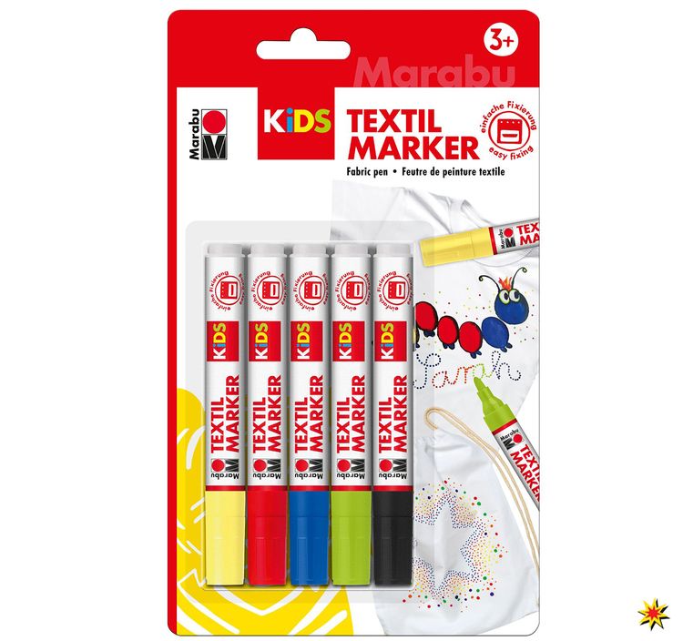 Mundmaske und Textilstifte zum Bemalen | Behelfsmaske mit Stiften