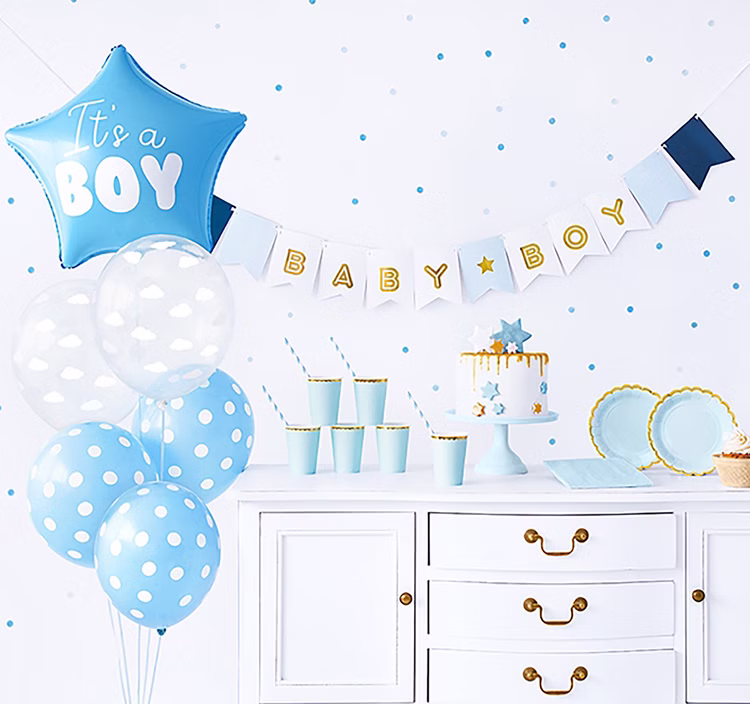 Babyparty Deko Set Babyshower Junge Mädchen rosa blau 49-tlg. Party Set Gender Reveal Luftballons Geschirr Tischdeko Deko Babyparty Deko Set Babyshower Junge Mädchen rosa blau 49-tlg. Party Set Gender Reveal Luftballons Geschirr Tischdeko Deko