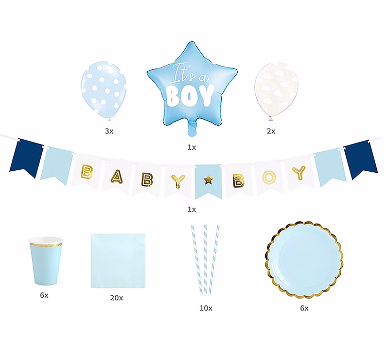 Babyparty Deko Set Babyshower Junge Mädchen rosa blau 49-tlg. Party Set Gender Reveal Luftballons Geschirr Tischdeko Deko Babyparty Deko Set Babyshower Junge Mädchen rosa blau 49-tlg. Party Set Gender Reveal Luftballons Geschirr Tischdeko Deko