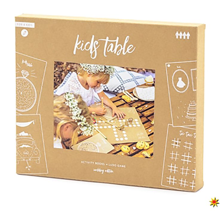 Hochzeit Kinderspiel-Set Beschäftigung Ausmalen Brettspiel 37-tlg. Hochzeit Kinderspiel-Set Beschäftigung Ausmalen Brettspiel Heiraten Kindertisch Vintage