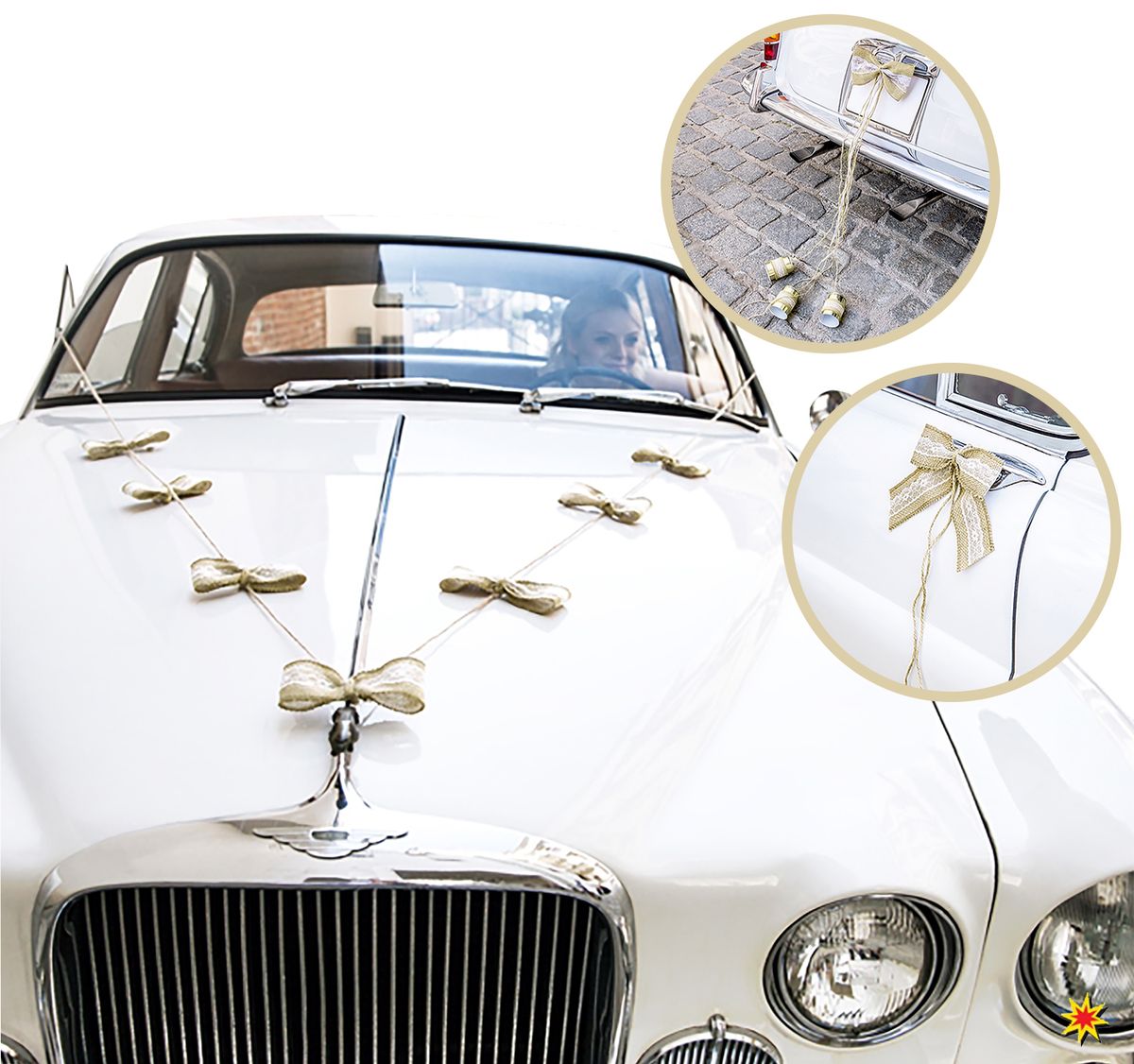 Auto Dekoration Hochzeit Set 
