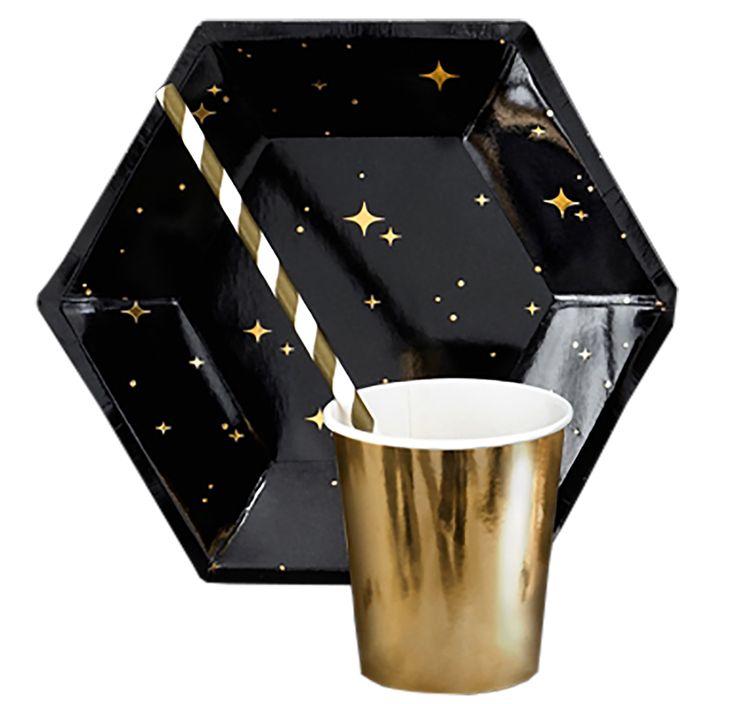 Becher gold 6 Stück aus Papier 180 ml Geburtstag JGA Party-Deko Party-Zubehör Geburtstag Hochzeit goldene Hochzeit Mottoparty