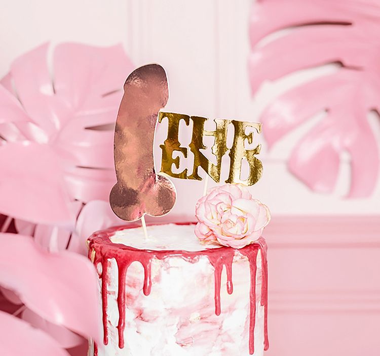 Kuchen Dekoration Penis Pride To Be rosé-gold 2 Stück JGA Tisch-Deko Party-Zubehör Kuchen-Topper Junggesellinnenabschied Mottoparty
