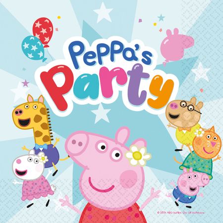 Peppa Wutz Servietten Kindergeburtstag Peppa Pig 16 Stück Party-Deko