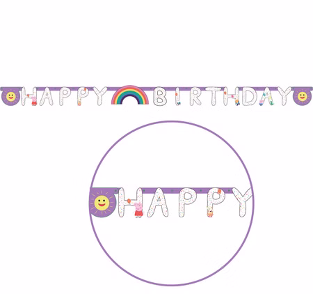 Peppa Wutz Partykette Happy Birthday Peppa Pig 210 x 13 cm Party-Zubehör