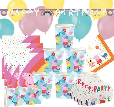 Peppa Wutz Party-Set Kindergeburtstag Peppa Pig 49-tlg. Party-Deko