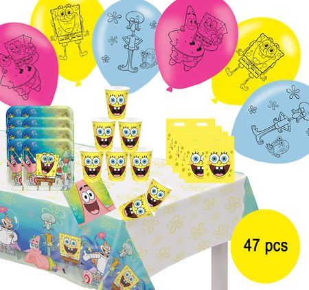 Spongebob Schwammkopf Party-Set Kindergeburtstag, 47-tlg.