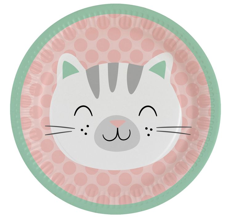 Hello Pets Teller Hund Katze Pastellfarben 8 Stück Party-Deko Hello Pets Teller Hund Katze Pastellfarben 8 Stück Party-Deko