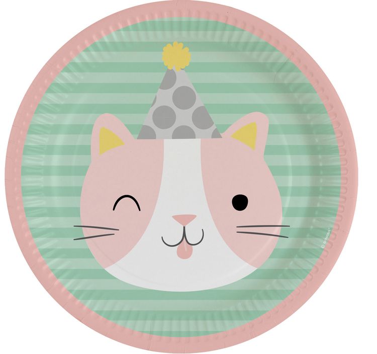 Hello Pets Teller Hund Katze Pastellfarben 8 Stück Party-Deko Hello Pets Teller Hund Katze Pastellfarben 8 Stück Party-Deko