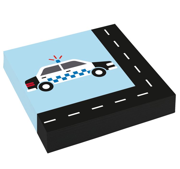 Darstellung des gesamten 60-teiligen Sets inklusive Geschirr, Deko und Zubehör für einen Kindergeburtstag.