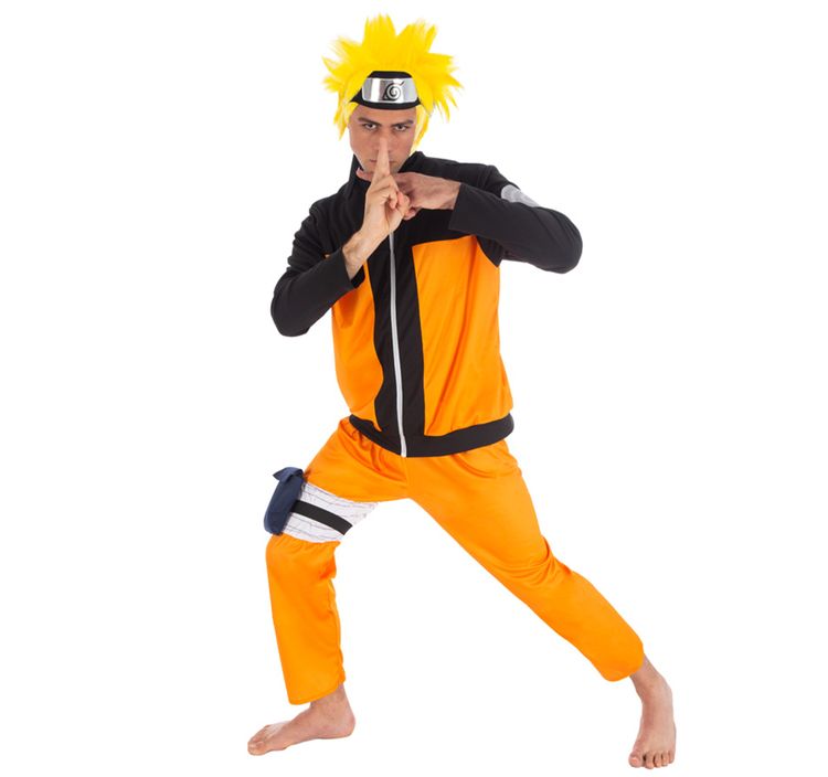Naruto Kostüm Shippuden inkl. Perücke für Herren Herren Kostüm Naruto Shippuden inkl. Perücke Lizenzkostüm Anime Manga Fasching Karneval
