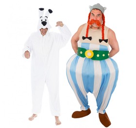 Idefix Kostüm Hund aus Asterix und Obelix für Erwachsene 164-190 cm Tier weiß Tierkostüm Comic Unisex-Kostüm für Damen & Herren Gruppenkostüm Fasching Karneval Mottoparty