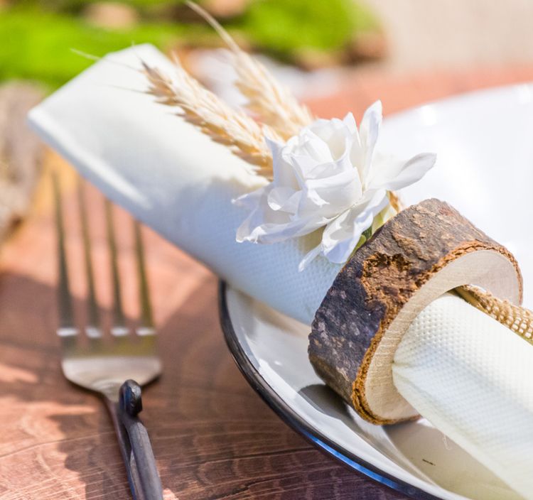Serviettenhalter Holz rund Hochzeit Geburtstag 8 Stück Tischdeko Zubehör