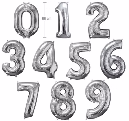 Ballon Luftballon Zahl 0 bis 9 silber 66 cm Geburtstag Hochzeit Deko Ballon Luftballon Zahl 0 bis 9 silber 66 cm Geburtstag Hochzeit Deko