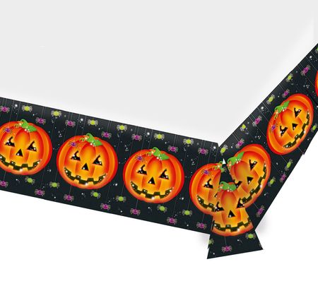 Halloween Tischdecke mit Kürbis-Motiven 137 x 243 cm Tisch-Deko