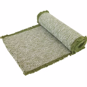 Deko Tischläufer grün meliert mit dunkelgrünen Fransen Fransen-Tischläufer Ostern Gras grüne Wiese 30 cm x 3 m Deko Tisch-Deko Dekoration Osterfest Frühlingsanfang Party-Deko