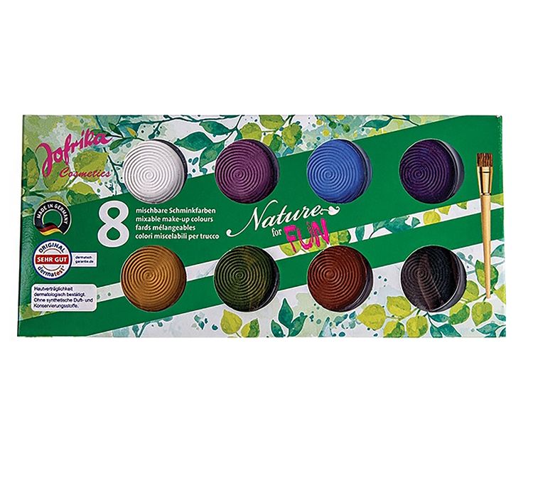Naturschminke natur Make-Up hautfreundlich 8 Farben Kinderschminken Kindergeburtstag Kostüm-Zubehör Fasching Karneval