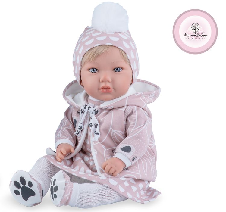 Puppe Alina Mädchen 45 cm mit Haare & Schnuller Puppe Alina Mädchen 45 cm mit Haare Schlafaugen & Schnuller Puppenkleidung Spielzeug Geschenk