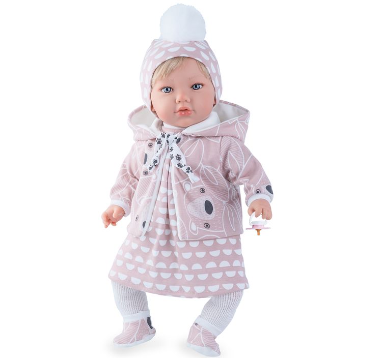 Puppe Alina Mädchen 45 cm mit Haare & Schnuller Puppe Alina Mädchen 45 cm mit Haare Schlafaugen & Schnuller Puppenkleidung Spielzeug Geschenk