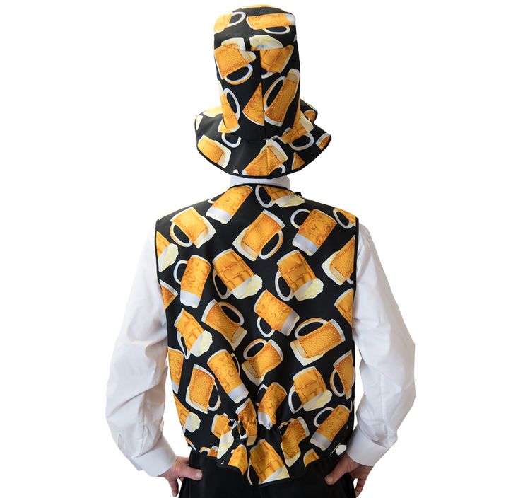 Bier Weste mit Fliege Bier Kostüm Oktoberfest Alkohol Bierweste Herren Weste mit Fliege Bier Kostüm Gr. 54-58 Oktoberfest Alkohol Bierweste Fasching Karneval JGA Männertag Mottoparty