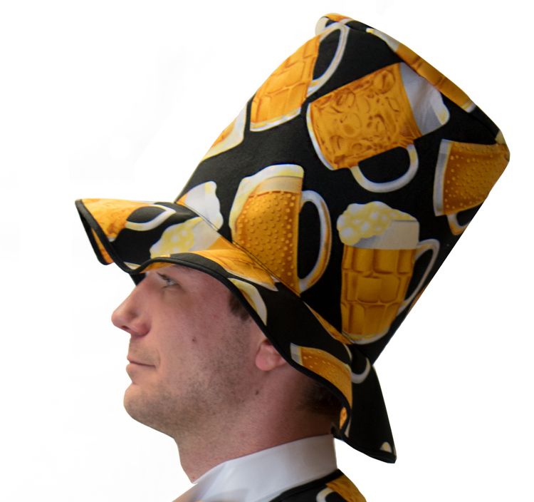 Herren Bier Hut Bierkrug Zylinder Onesize Kostüm-Zubehör JGA Oktoberfest Fasching Karneval Mottoparty Männertag