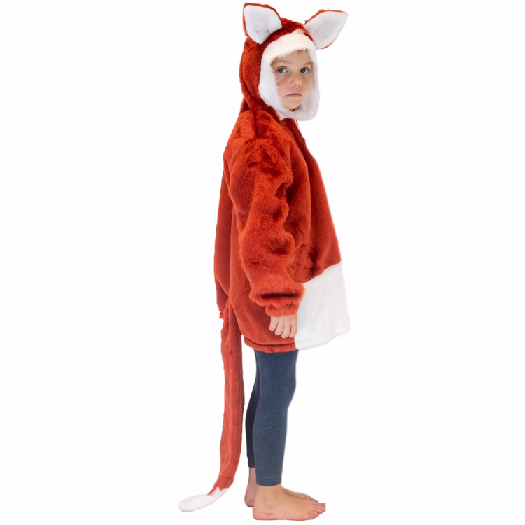 Fuchs Kostüm Fido für Kinder mit Fuchsschwanz Gr. 116-128 Tierkostüm Fasching Karneval Mottoparty Kindergeburtstag Fuchs Kostüm Fido für Kinder von der Seite