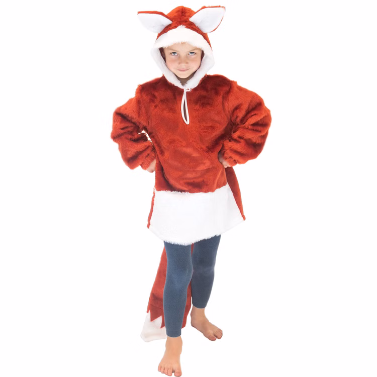 Fuchs Kostüm Fido für Kinder mit Fuchsschwanz Gr. 116-128 Tierkostüm Fasching Karneval Mottoparty Kindergeburtstag Fuchs Kostüm Fido für Kinder von Vorne