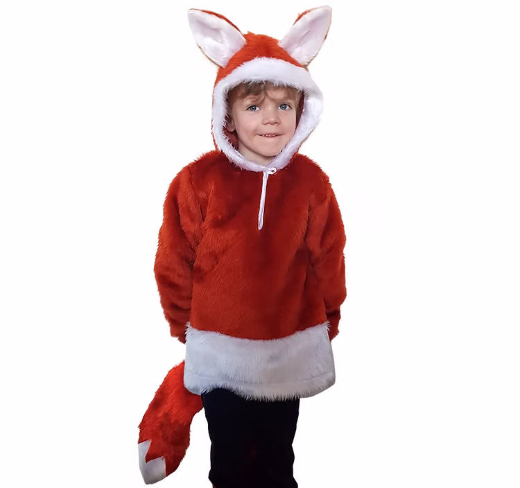 Fuchs Kostüm Fido für Kinder mit Fuchsschwanz Gr. 116-128 Tierkostüm Fasching Karneval Mottoparty Kindergeburtstag Fuchs Kostüm Fido für Kinder von Vorne