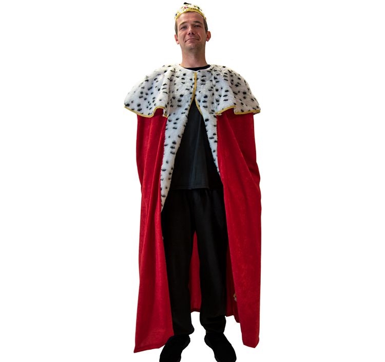 Krippenspiel Königsumhang rot langer Königsmantel deluxe in Hermelinoptik Herren Königsumhang rot langer Königsmantel deluxe 140 cm in Hermelinoptik Fasching Karneval Heilige Drei Könige Krippenspiel Mottoparty