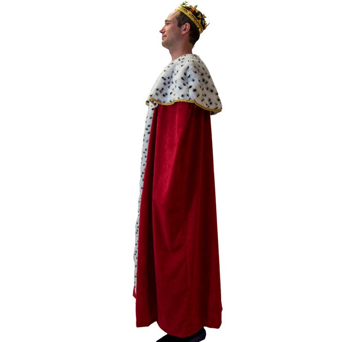 Krippenspiel Königsumhang rot langer Königsmantel deluxe in Hermelinoptik Herren Königsumhang rot langer Königsmantel deluxe 140 cm in Hermelinoptik Fasching Karneval Heilige Drei Könige Krippenspiel Mottoparty