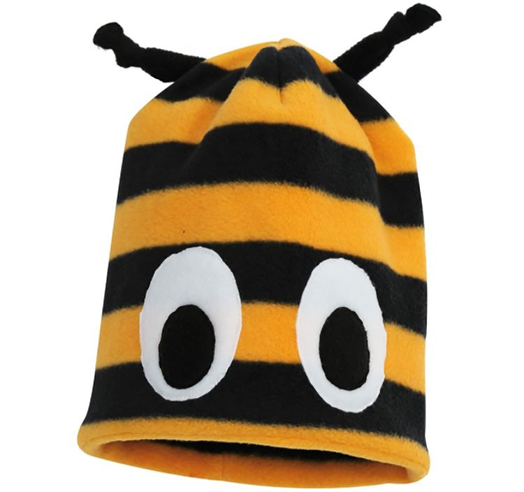Bienen Fleece Mütze mit Augen schwarz-gelb Kostüm-Zubehör Bienen Fleece Mütze mit Augen schwarz-gelb Onesize Kostüm-Zubehör Fasching Karneval Mottoparty rettet die Bienen
