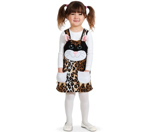 Katzen Kostüm Kleid Spielkleid Leopard für Kinder